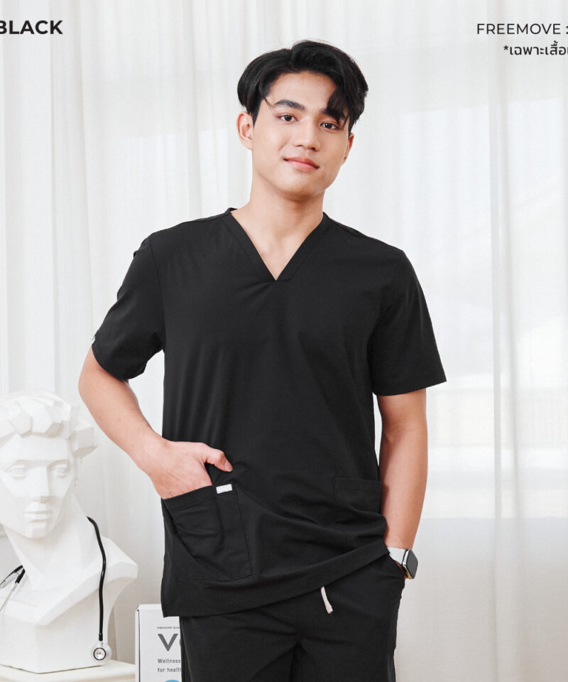 Alternative view of เสื้อสครับชาย รุ่น Free Move ยืดหยุ่นคล่องตัว เสื้อทรงคอวี